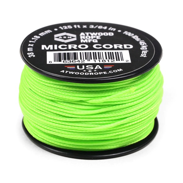 MICROCORD NEON GREEN - rollo 38 mts